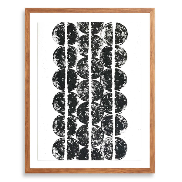 Betsy Marie veggie print, black ink impression of onions
