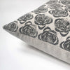 Betsy Marie hand printed pillow using celery to print floral pattern