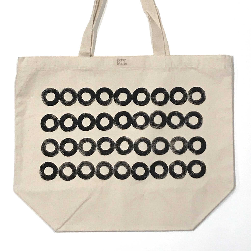 Betsy Marie parsnip pattern on 100% recycled cotton tote bag